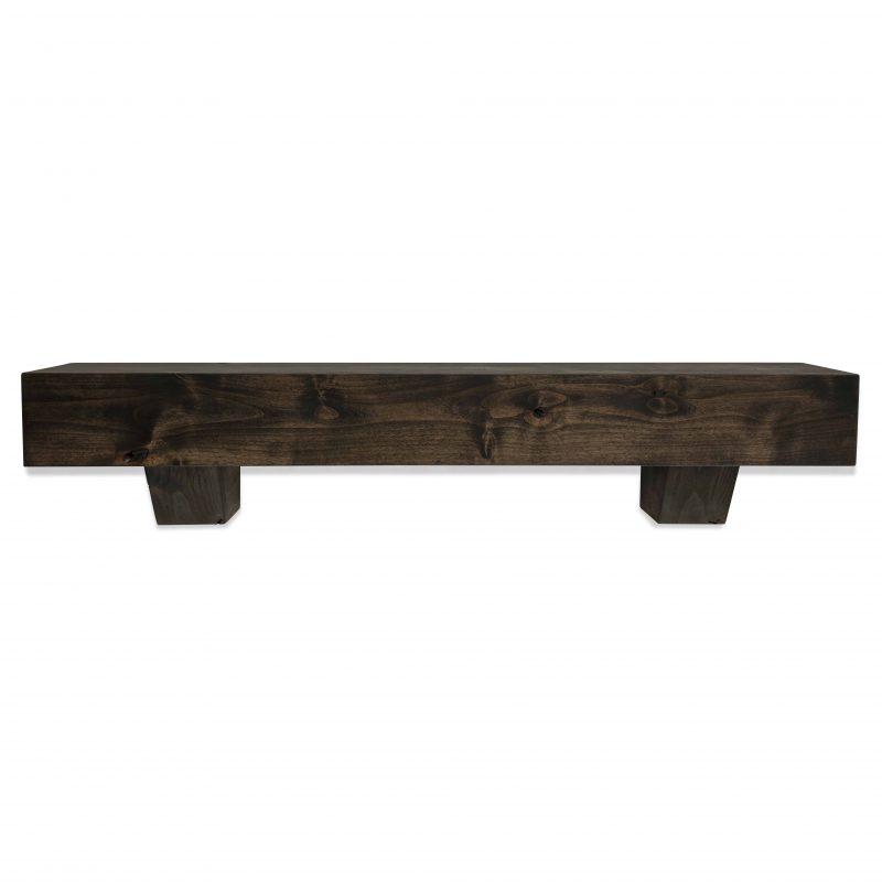 48 in. Modern Farmhouse Midnight Black Fireplace Mantel With Corbels