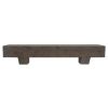48 in. Rough Hewn Ash Gray Fireplace Mantel with Corbels