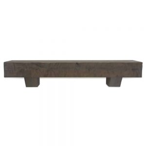 48 in. Rough Hewn Ash Gray Fireplace Mantel with Corbels