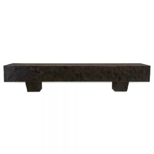 48 in. Rough Hewn Dark Chocolate Fireplace Mantel with Corbels
