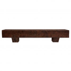 48 in. Rough Hewn Mahogany Fireplace Mantel with Corbels