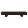 48 in. Rough Hewn Midnight Black Fireplace Mantel with Corbels