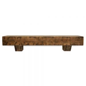 48 in. Rustic Aged Oak Fireplace Mantel with Corbels