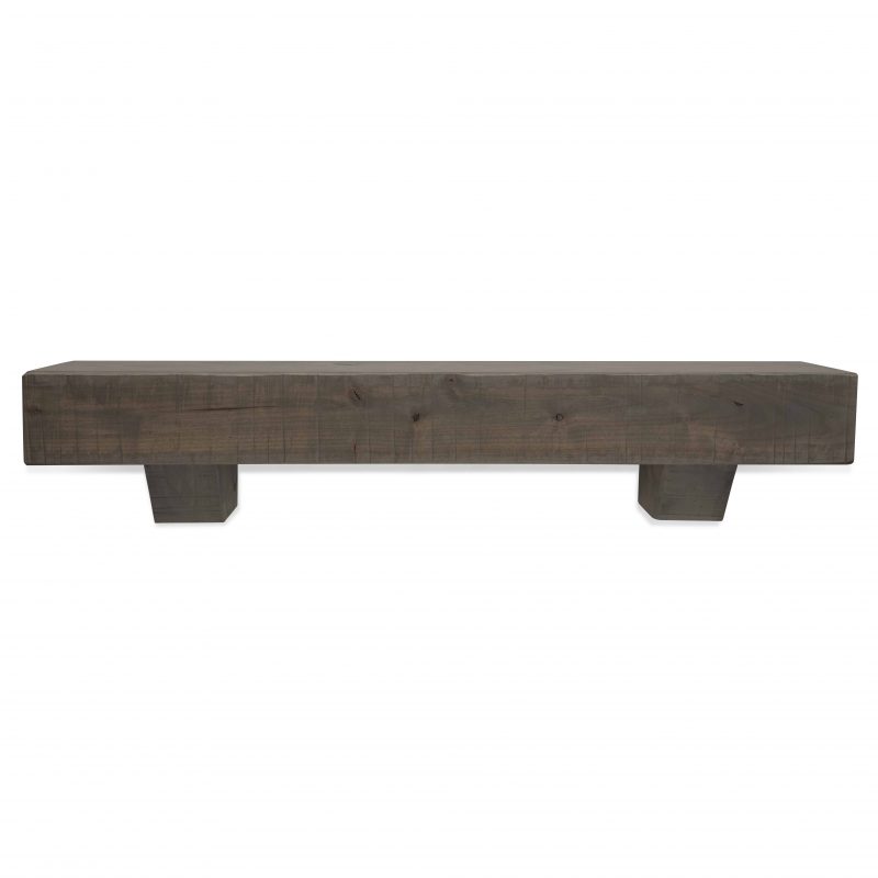 48 in. Rustic Ash Gray Fireplace Mantel with Corbels