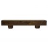 48 in. Rustic Dark Chocolate Fireplace Mantel with Corbels