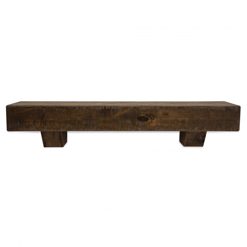 48 in. Rustic Dark Chocolate Fireplace Mantel with Corbels