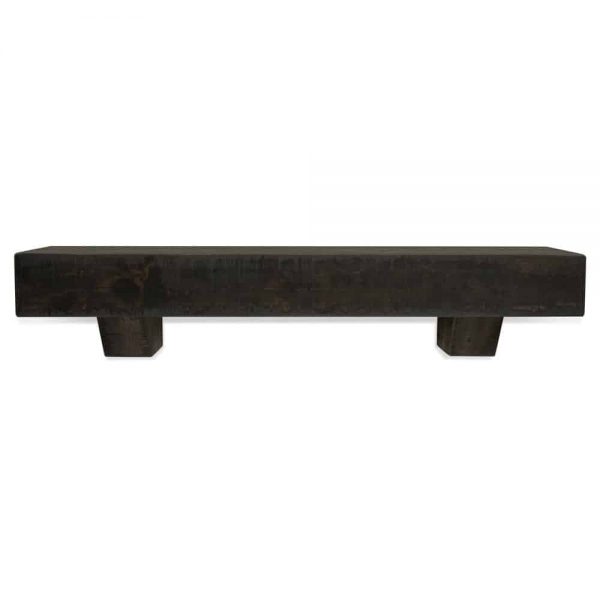 48 in. Rustic MIdnight Black Fireplace Mantel with Corbels