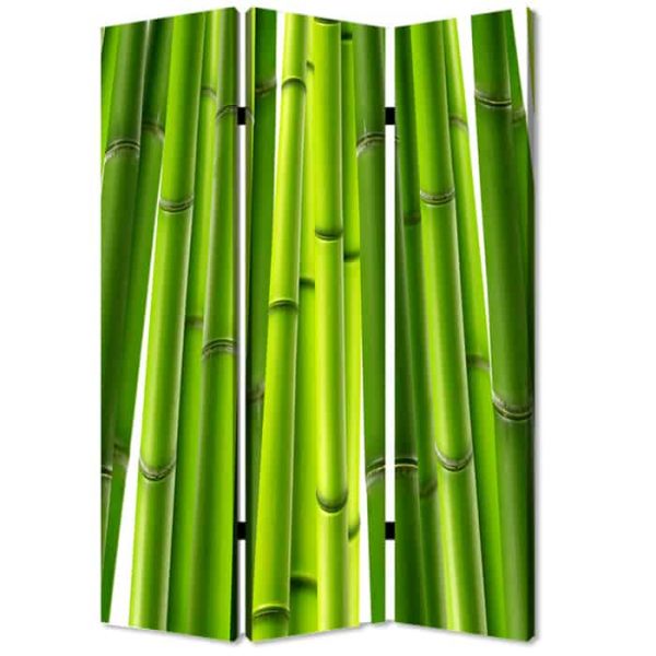 48" X 72" Multi-Color Wood Canvas Bamboo Screen