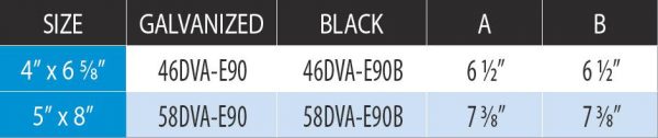 4" X 6" 90 Deg Directvent Pro Swivel Black Elbow 2