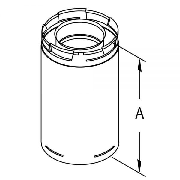 4" x 6 5/8" Od Galvanized Direct-vent Pro 8" Pipe Extension 1