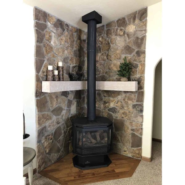 4"H x 4"D x 48"W Knotty Pine Faux Wood Fireplace Mantel, Brown Mahogany 14