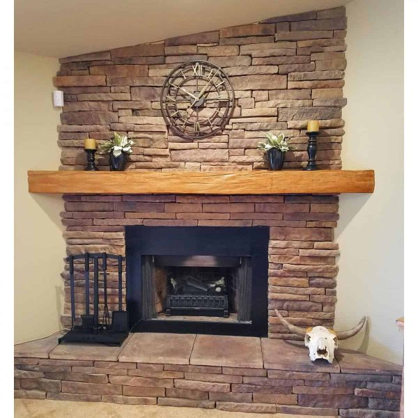 4"H x 8"D x 60"W Riverwood Faux Wood Fireplace Mantel, Pecan 6