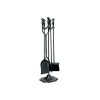 5 Pc Black Fire Set On Pedestal With Ball Handles