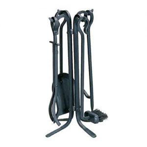 5 Pc Black Rustic Mini Fire Set With Crooked Handles