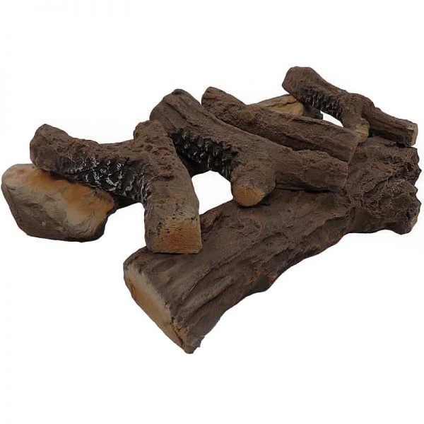 5 Piece 16" Ceramic Wood Gas Fireplace Logs Logs for All Types of Indoor