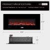 50.4 Inch 120V 750W / 1500W 2 Heat Modes Wall Mounted Electric Fireplace Heater 8