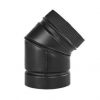 6'' Model DSP Double-Wall Black Stove Pipe 45 Degree Elbow