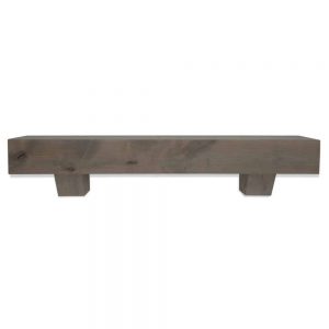 60 in. Modern Farmhouse Ash Gray Fireplace Mantel With Corbels