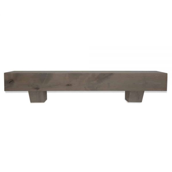 60 in. Modern Farmhouse Ash Gray Fireplace Mantel With Corbels