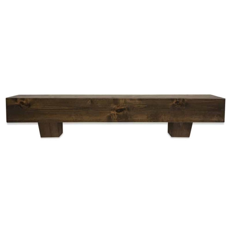 60 in. Modern Farmhouse Dark Chocolate Fireplace Mantel With Corbels