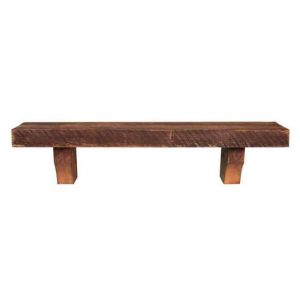 60 in. Reclaimed Solid Pine Shelf & Corbels with Whiskey Finish Cap-Shelf Mantel