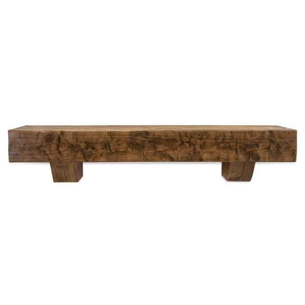 60 in. Rough Hewn Aged Oak Fireplace Mantel with Corbels