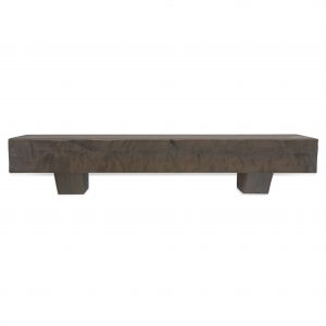 60 in. Rough Hewn Ash Gray Fireplace Mantel with Corbels