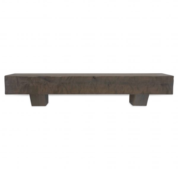 60 in. Rough Hewn Ash Gray Fireplace Mantel with Corbels