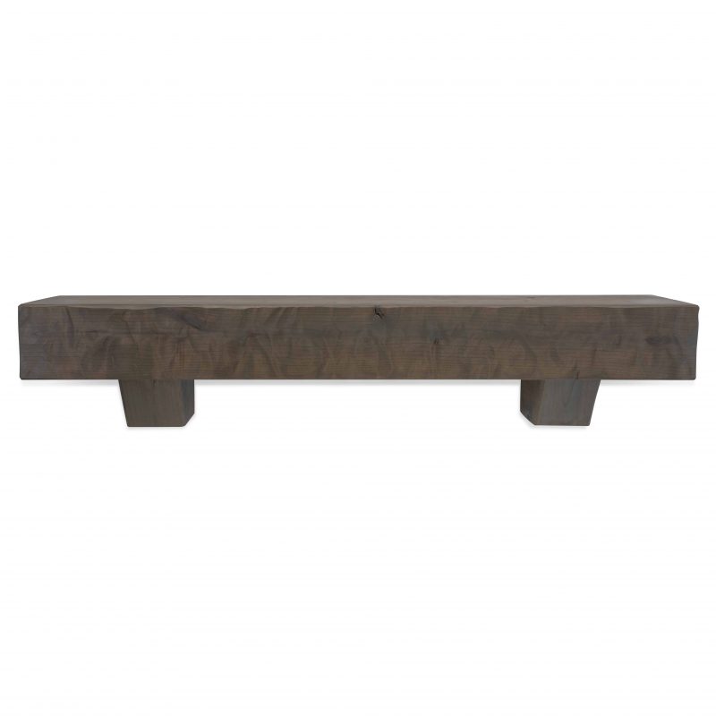 60 in. Rough Hewn Ash Gray Fireplace Mantel with Corbels