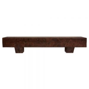 60 in. Rough Hewn Mahogany Fireplace Mantel with Corbels