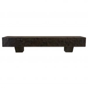 60 in. Rough Hewn Midnight Black Fireplace Mantel with Corbels