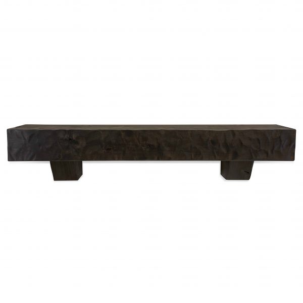 60 in. Rough Hewn Midnight Black Fireplace Mantel with Corbels
