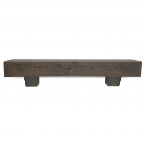 60 in. Rustic Ash Gray Fireplace Mantel with Corbels