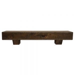 60 in. Rustic Dark Chocolate Fireplace Mantel with Corbels