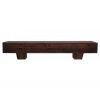 60 in. Rustic Mahogany Fireplace Mantel with Corbels