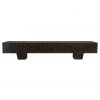 60 in. Rustic Midnight Black Fireplace Mantel with Corbels