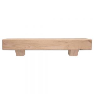 60 in. Rustic Unfinished Fireplace Mantel with Corbels