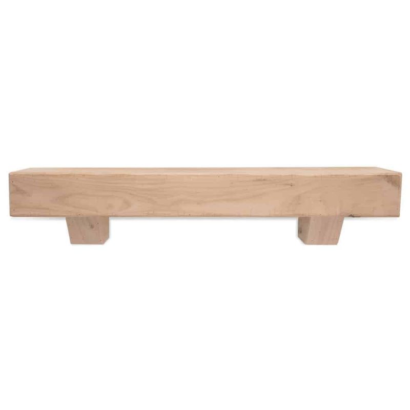 60 in. Rustic Unfinished Fireplace Mantel with Corbels