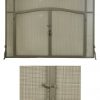 62"W X 42"H Simple Operable Door Arched Fireplace Screen 81232