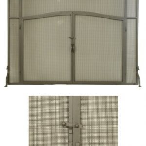62"W X 42"H Simple Operable Door Arched Fireplace Screen 81232