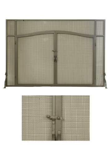 62"W X 42"H Simple Operable Door Arched Fireplace Screen 81232