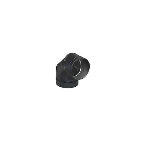6" Security Double-Wall Black Stovepipe 90 Deg Elbow