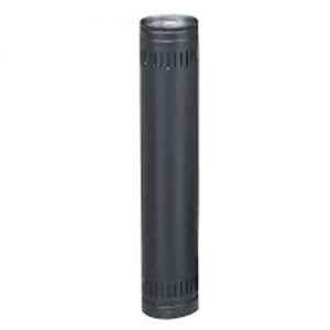 6" X 42"-66" Adjustable Length Security Double-Wall Black Stovepipe