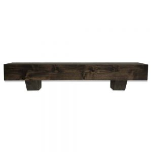 72 in. Modern Farmhouse Midnight Black Fireplace Mantel With Corbels