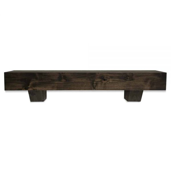 72 in. Modern Farmhouse Midnight Black Fireplace Mantel With Corbels
