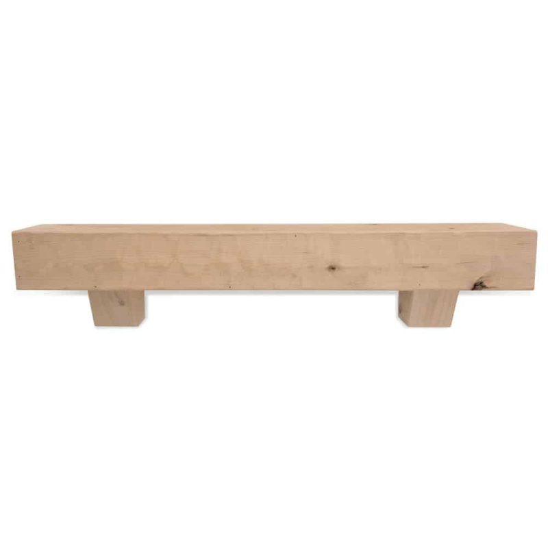 72 in. Rough Hewn Unfinished Fireplace Mantel with Corbels