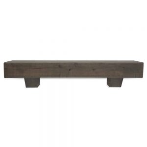 72 in. Rustic Ash Gray Fireplace Mantel with Corbels
