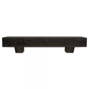72 in. Rustic Midnight Black Fireplace Mantel with Corbels