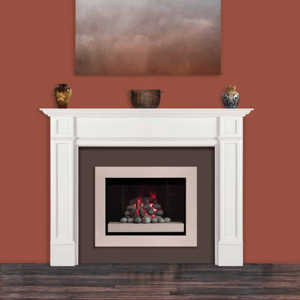 72” White Paint Marshall Fireplace Mantel MDF 2