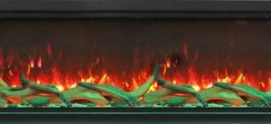 74" Extra Tall Clean Face Symmetry Electric Fireplace w/Birch Logs